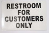 2 PCS Sticker - Restroom for Customer ONLY Sign