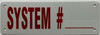 SYSTEM NUMBER  - FIRE DEPARTMENT  (REFLECTIVE, WHITE, ALUMINIUM MATERIAL,,RUST FREE)