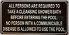 ALL PERSONS ARE REQUIRED TO TAKE A CLEANSING SHOWER BATH BEFORE ENTERING THE POOL SIGN Sign