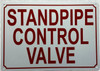 Standpipe Control Valve Signage