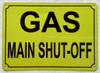 GAS MAIN SHUT OFF COMPLIANCE SIGN