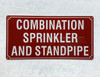 COMBINATION SPRINKLER AND STANDPIPE SAFETY SIGN
