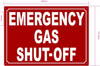 FD EMERGENCY GAS SHUT OFF SIGN