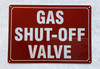 GAS SHUT OFF VALVE COMPLIANCE SIGN