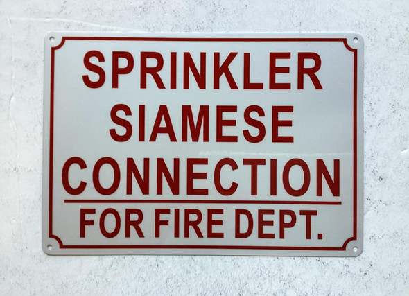 NYC SPRINKLER SIAMESE CONNECTION FOR FIRE DEPT SIGN