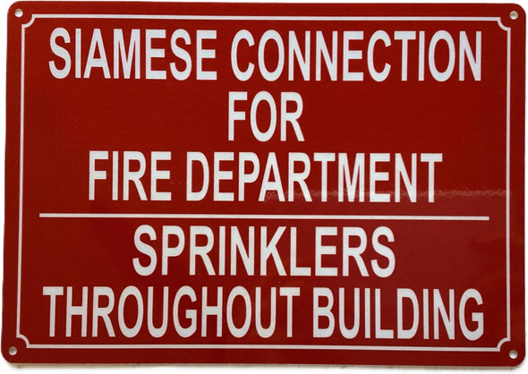 NYC SIAMESE CONNECTION FOR FIRE DEPARTMENT SPRINKLER THROUGHT BUILDING SIGN