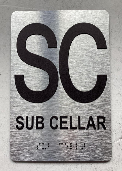 NYC FLOOR NUMBER SIGN WITH RAISED LETTERS THE PARK AVE LINE (SUB CELLAR)