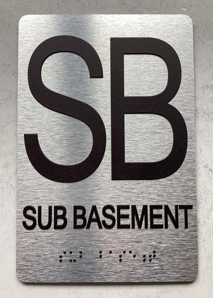 NYC FLOOR NUMBER SIGN WITH RAISED LETTERS THE PARK AVE LINE (SUB BASEMENT)