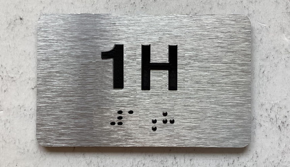 NYC APT NUMBER 1H SIGN-UNIT NUMBER SIGN WITH RAISED LETTERS