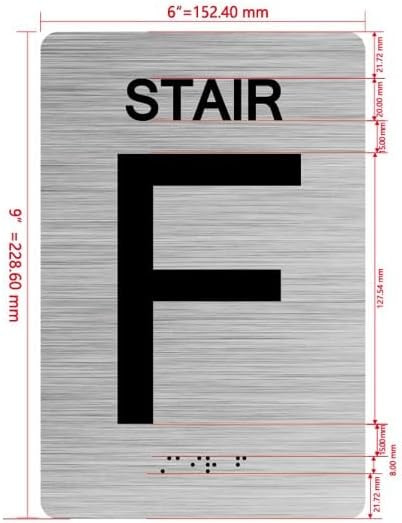 NYC FLOOR NUMBER SIGN WITH RAISED LETTERS THE PARK AVE LINE (STAIR F)