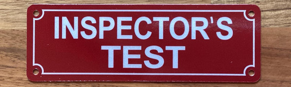 NYC INSPECTOR'S TEST SIGN