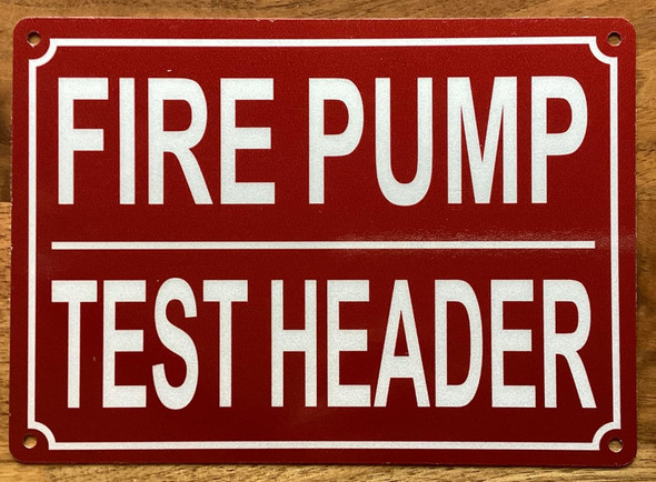 FIRE PUMP TEST HEADER SIGN