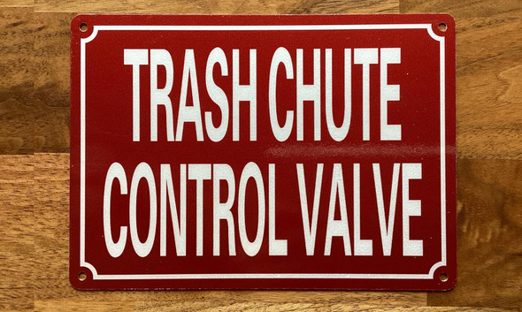 NYC TRASH CHUTE CONTROL VALVE SIGN
