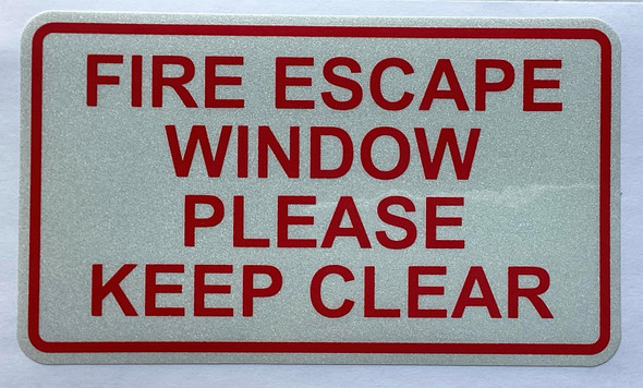 NYC FIRE ESCAPE WINDOW PLEASE KEEP CLEAR STICKER/DECAL