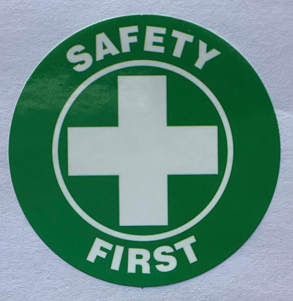 SAFETY FIRST ROUND WARNING STICKER