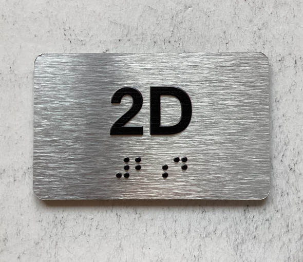 NYC APT NUMBER 2D SIGN-UNIT NUMBER SIGN WITH RAISED LETTERS