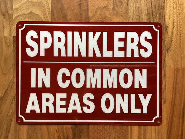 NYC SPRINKLERS IN COMMON AREAS ONLY SIGN