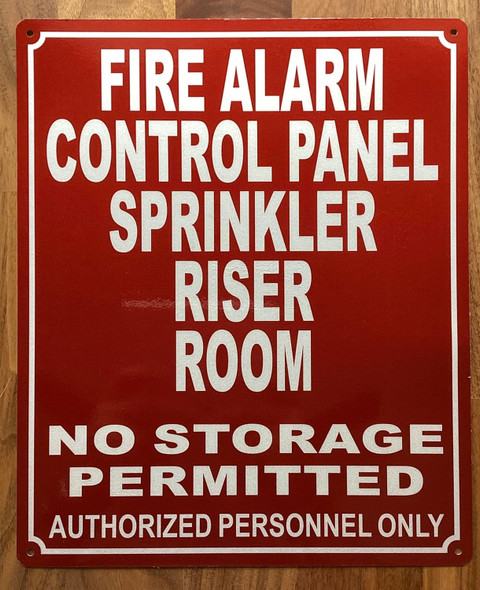 NYC FIRE ALARM CONTROL PANEL SPRINKLER RISER ROOM SIGN