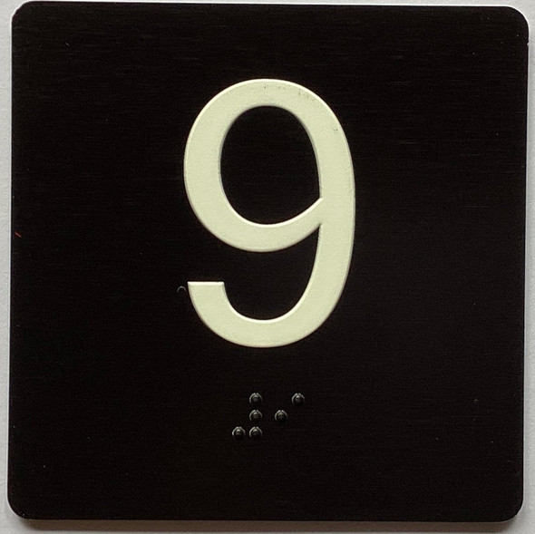 ELEVATOR FLOOR NUMBER THE LEXINGTON AVE LINE (9TH FLOOR) SIGN