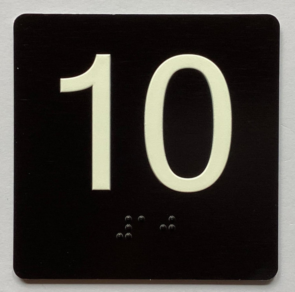 NYC ELEVATOR FLOOR NUMBER THE LEXINGTON AVE LINE  (10TH FLOOR) SIGN