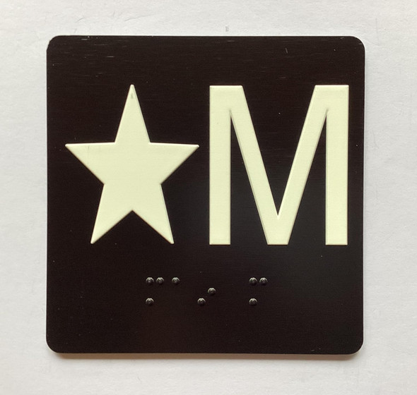 NYC ELEVATOR FLOOR NUMBER THE LEXINGTON AVE LINE (STAR M- STAR MEZANINE) SIGN