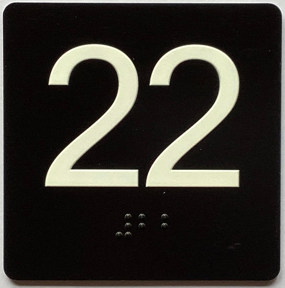 ELEVATOR FLOOR NUMBER THE LEXINGTON AVE LINE (22ND FLOOR) SIGN