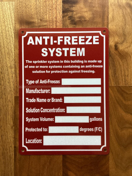 NYC ANTI FREEZE SYSTEM SIGN