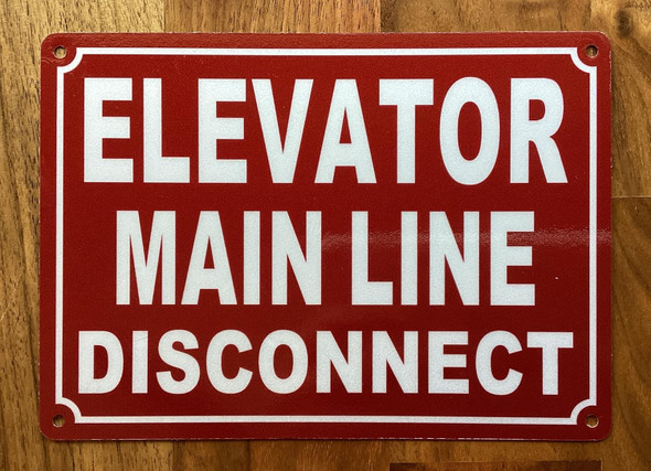 NYC ELEVATOR MAIN LINE DISCONNECT SIGN