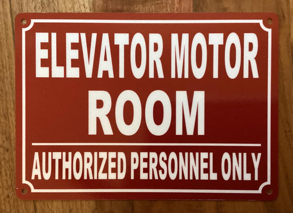 NYC ELEVATOR MOTOR ROOM SIGN