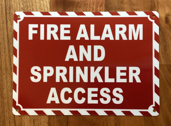 NYC FIRE ALARM AND SPRINKLER ACCESS SIGN -ZEBRA LINE