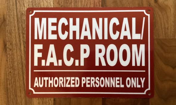 NYC MECHANICAL AND FACP ROOM SIGN