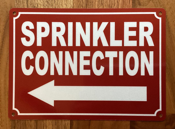 NYC SPRINKLER CONNECTION LEFT ARROW SIGN