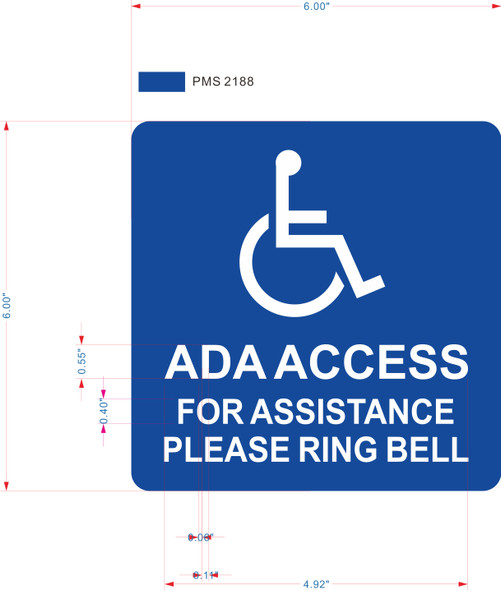 ada Access for Assistance Please Ring Bell Sign