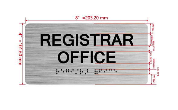 Registrar Office Sign with Raised Letters & Grade 2 Hpd Sign