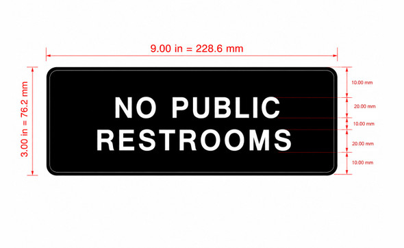 NO PUBLIC RESTROOM Restaurant Hpd Sign