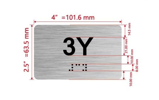 Apartment Number 3Y Ada Sign