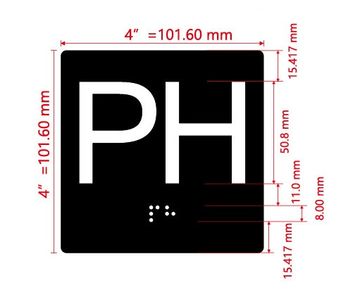 PH With Sign with Raised Letters Hpd Sign