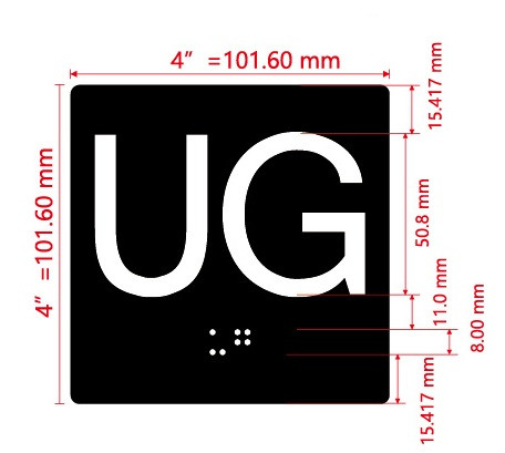 UG Sign Elevator Jamb Plate Hpd Sign
