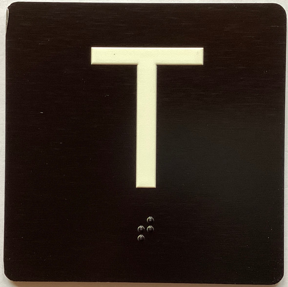 T Sign Elevator Jamb Plate Sign