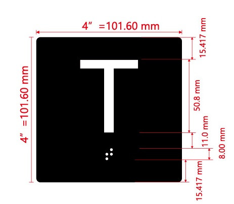 T Sign Elevator Jamb Plate Hpd Sign
