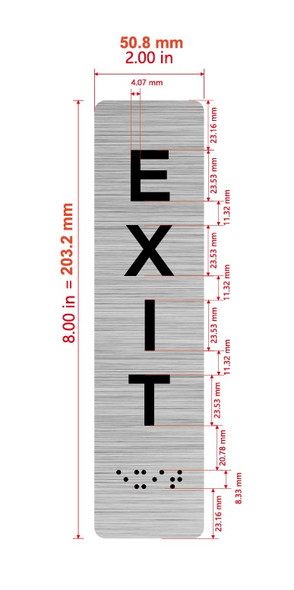 Exit With Sign with Raised Letters Ada Sign