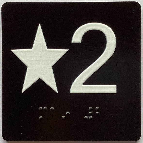 Star 3 Elevator Jamb Plate Sign