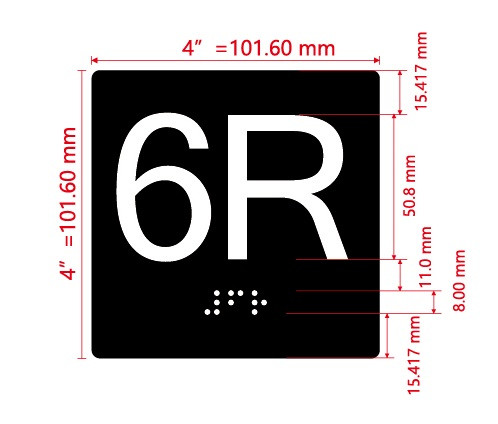 6R Elevator Jamb Plate Hpd Sign