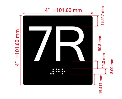 7R Elevator Jamb Plate Hpd Sign