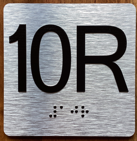 10R Elevator Jamb Plate Sign