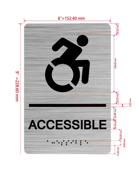 Accessible With Sign with Raised Letters Hpd Sign