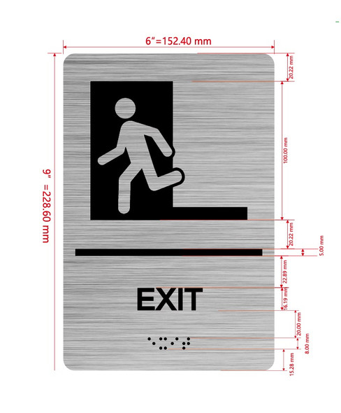 Exit Left With Symbol With Sign with Raised Letters Hpd Sign
