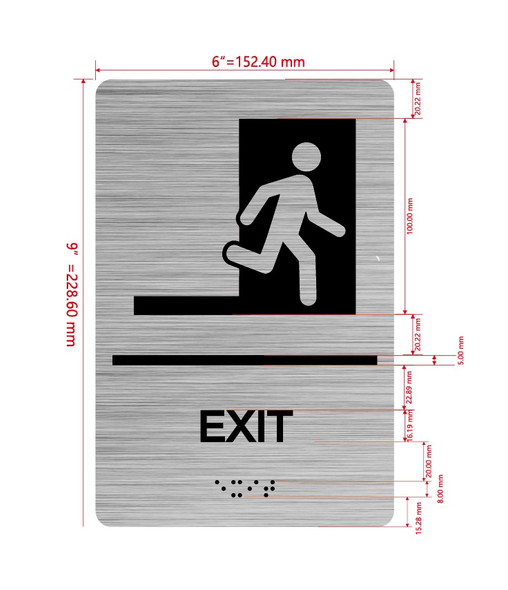 Exit Right With Symbol With Sign with Raised Letters Hpd Sign