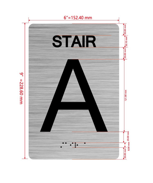 Stair A Sign With Sign with Raised Letters Hpd Sign