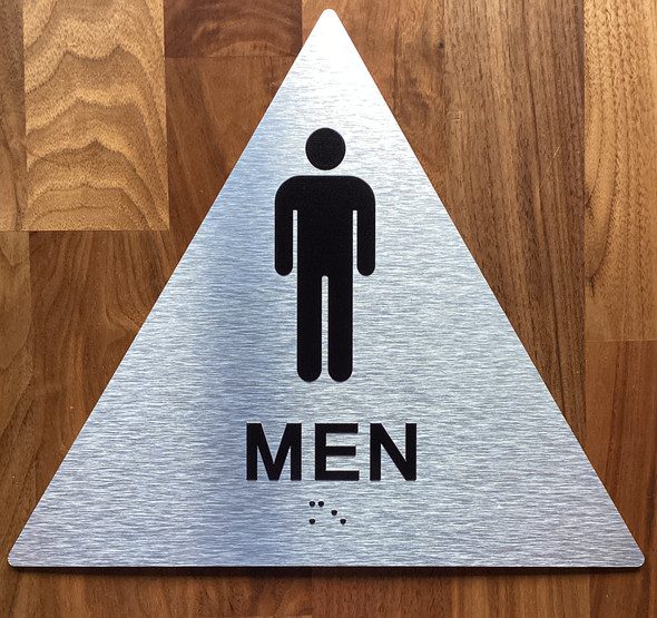 Men Restroom With Sign with Raised Letters Sign
